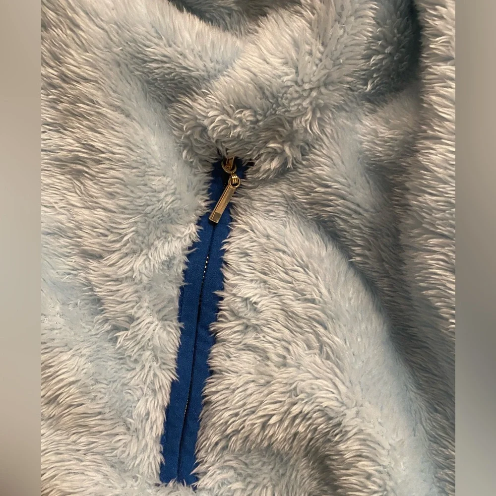 🎉HP🎉Lilly Pulitzer Skipper Sherpa Popover Fleece Fuzzy Half Zip Skim blue XXL - Picture 6 of 10
